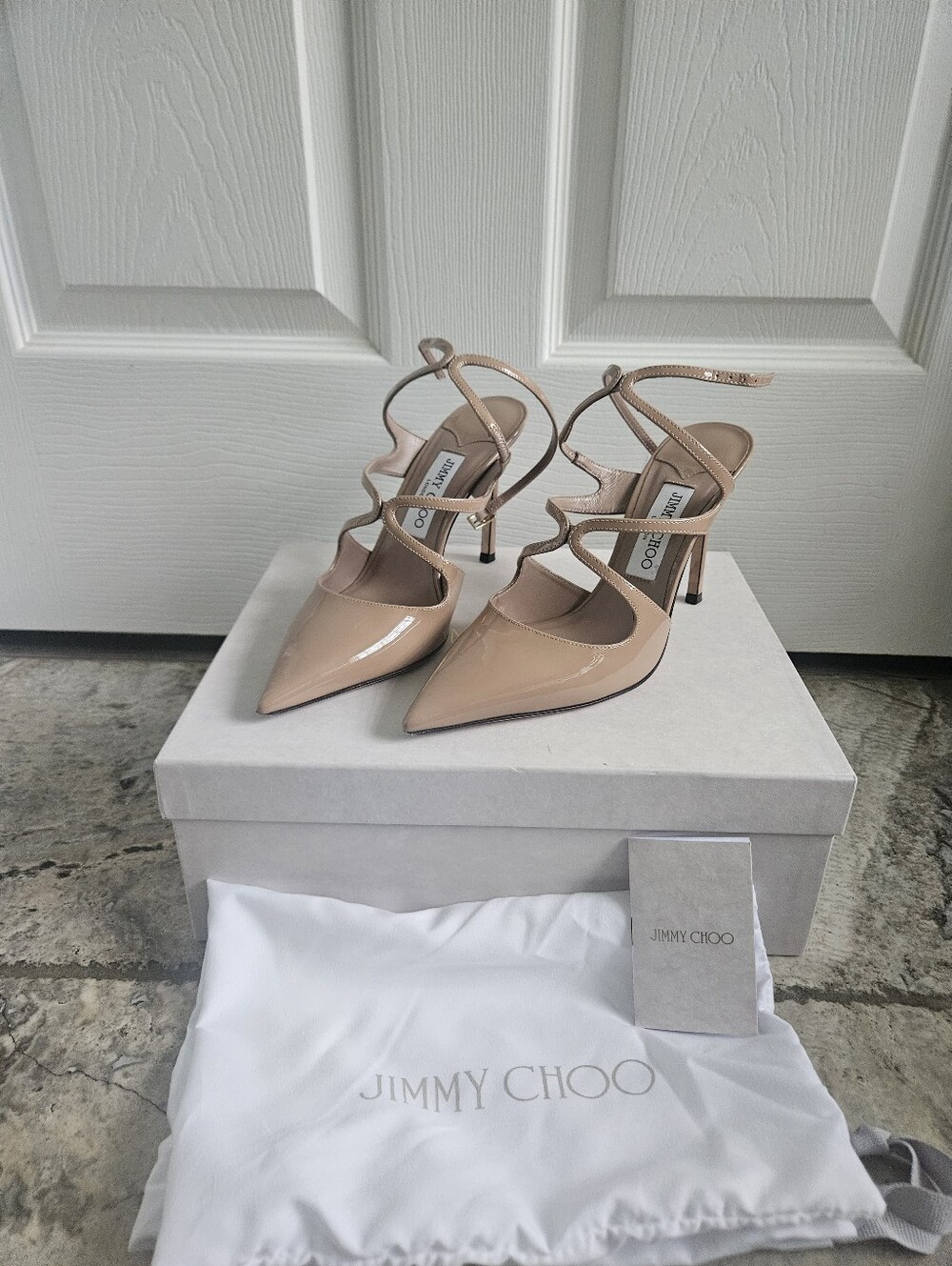 Jimmy Choo Nude Azia Pump 95. Size 38